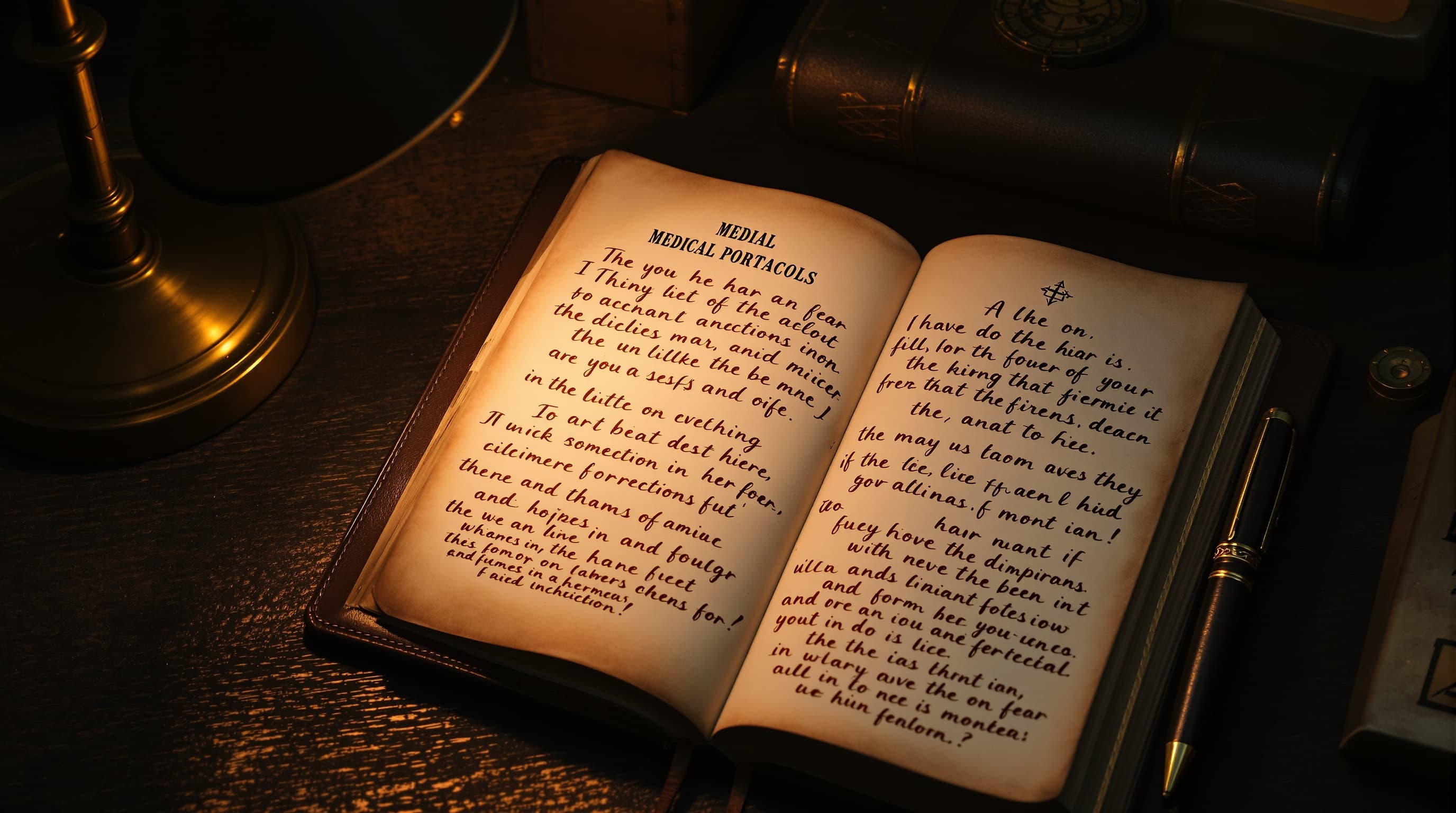 Cuaderno abierto con anotaciones sobre protocolos de salud